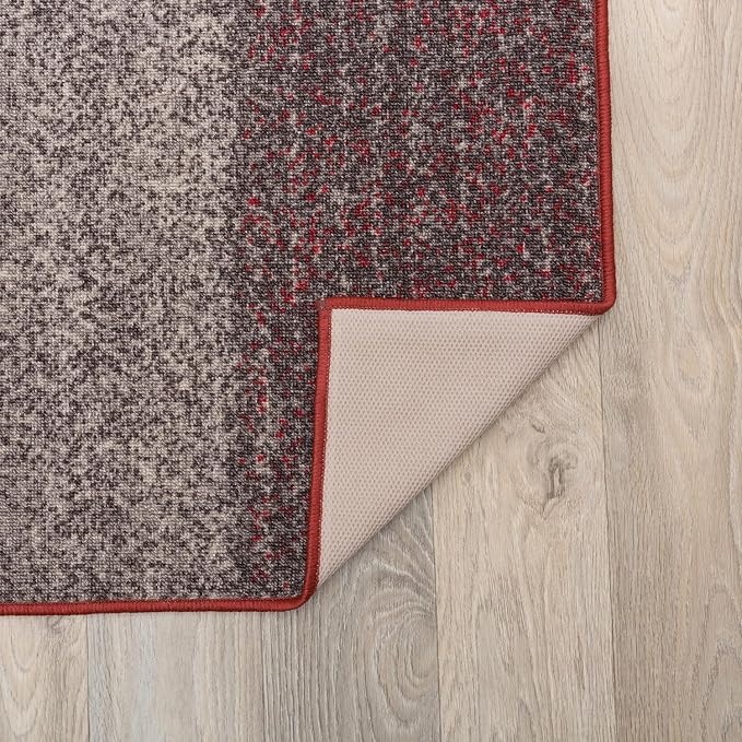 Rugshop Geometric Boxes Non-Slip Modern Living Room Area Rug Red 2' x 7'2" | Non-Shedding, Rectangular, Size 2' x 7'2", Bedroom, Dining Room, Home Office, Kitchen, Entryway, Hallway, Nursery, Kids Room