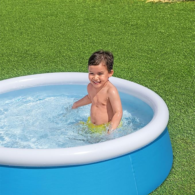 H2OGO! 5' x 15" Inflatable 126 Gallon My First Fast Set Kiddie Inflatable Ring Swimming Pool with 3 Ply DuraPlus Liner and Fill and Rise Technology