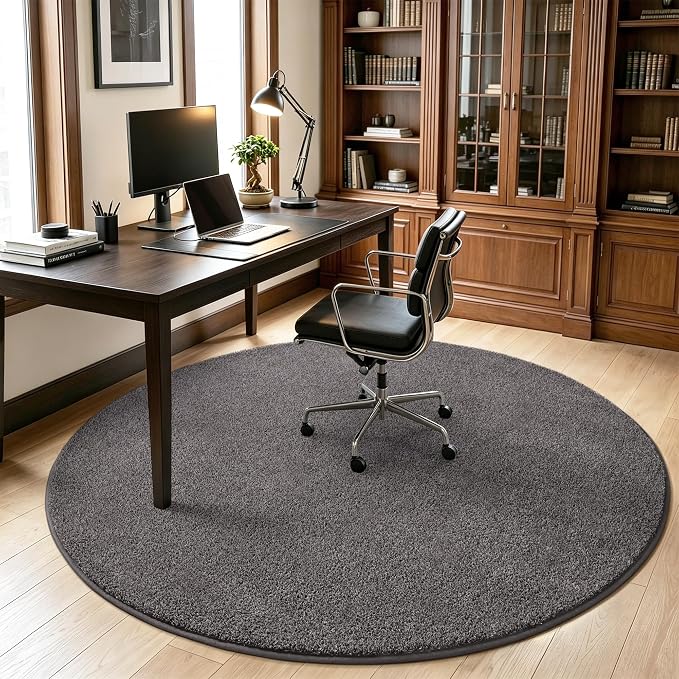 Keeko Round Area Rug 7ft for Living Room Bedroom,Soft Washable Circle Rug | Modern Indoor Memory Foam Entryway Rug Low Pile Minimalist Non Slip Rug for Kids Nursery Dorm Room Home Decor