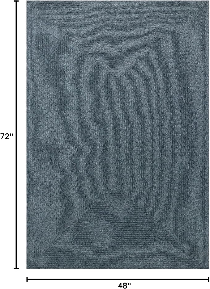 Superior Indoor/ Outdoor Large Area Rug, Reversible Braided Home Floor Decor for Living Room, Kitchen, Entryway, Patio, Front Porch, Deck, Modern, Boho, Farmhouse Style, 4' x 6', Lagoon Breeze