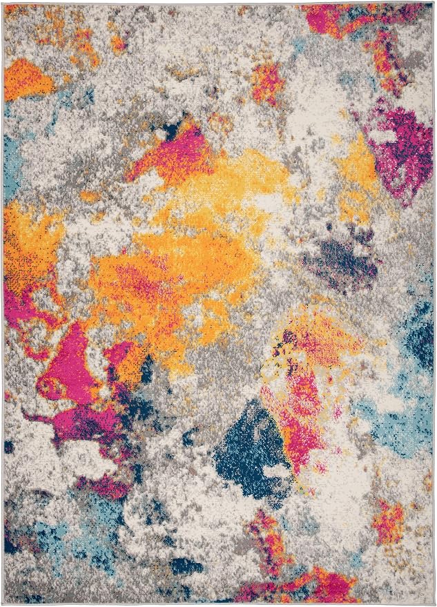 Rugshop Sky Collection Modern Abstract Square Area Rug 6'6" x 6'6" Multi