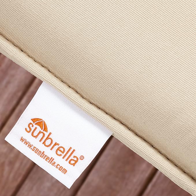 Sorra Home Sunbrella Bristol Square Chair Cushion (Set of 2) - Fade & Water Resistant, Outdoor & Indoor Patio Seat Cushion with Plush Trupedic Foam - Canvas Charcoal (20" x 20" x 2.5")