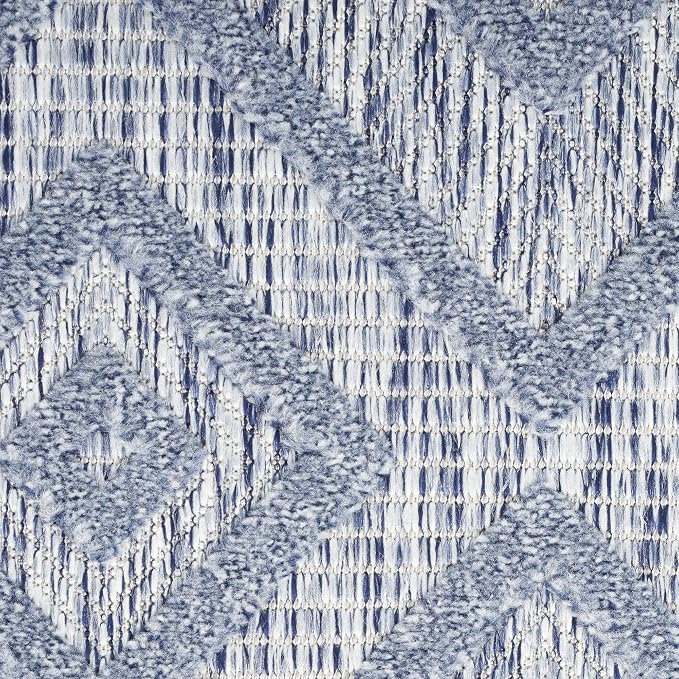 Nourison Home Versatile Denim Blue 8' x 10' Area Rug - Easy Clean, Non Shedding, Bed Room, Living Room, Dining Room, Kitchen (8' x 10')