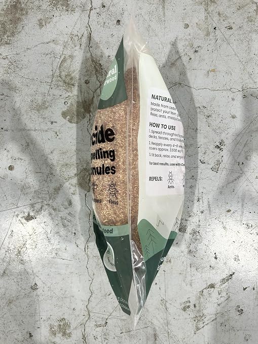 Cedarcide Original Cedar Granules – Cedar Chips for Home & Garden | Repels Ants, Aphids, Spiders, Mosquitos | Smells Great & Easy to Use | 1 Bag (8 lbs)