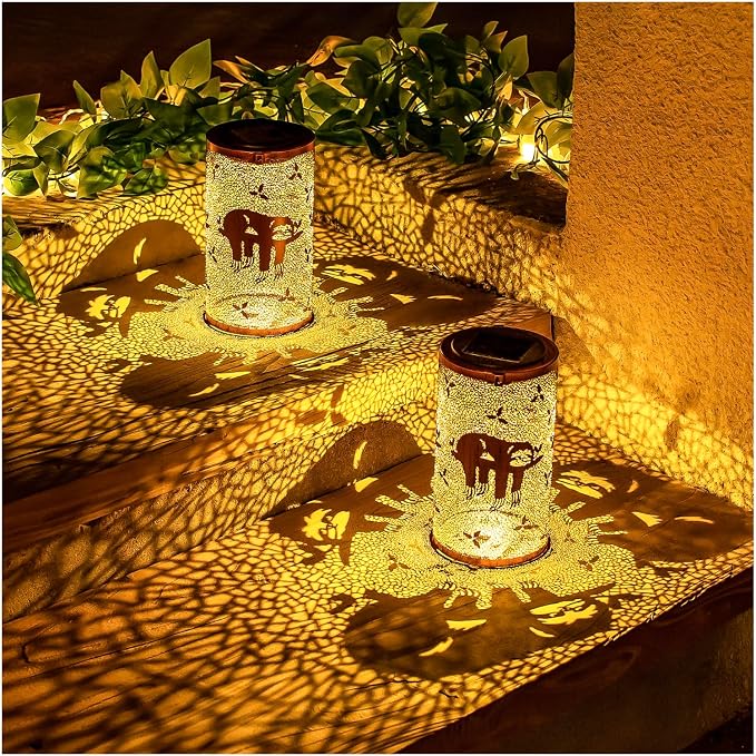 Sloth Solar Lanterns Outdoor Waterproof Hanging Solar Lights Sloth Gifts for Women Men Metal Decorative LED Sloth Lanterns for Garden Decor,Yard,Patio,Lawn,Tabletop,Pathway,Landscape