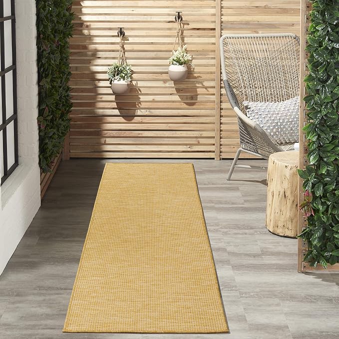 Nourison Home Positano Yellow 2'2" x 10' Area Rug - Easy Clean, Non Shedding, Bed Room, Living Room, Dining Room, Kitchen (10' Runner)
