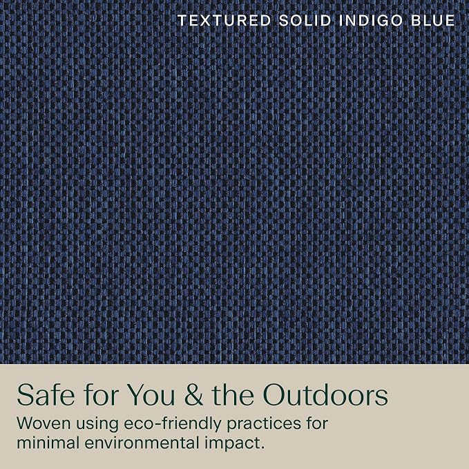 Honeycomb Outdoor Heritage Deep Seat, 24 x 23, Textured Solid Indigo Blue Chair Cushion with Removable Cover, for Patio Furniture
