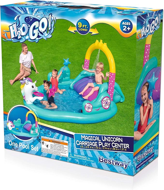 Bestway - H2OGO! Magical Unicorn Carriage Play Pool Center
