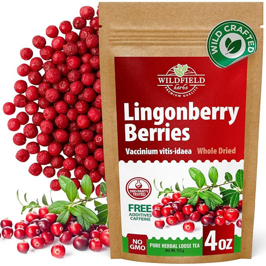 4 oz. Cowberry Lingonberry Whole Berries Tea (Vaccinium vitis-idaea L) – 113g Dried Lingonberry Tea Arándano Rojo Entero Seco