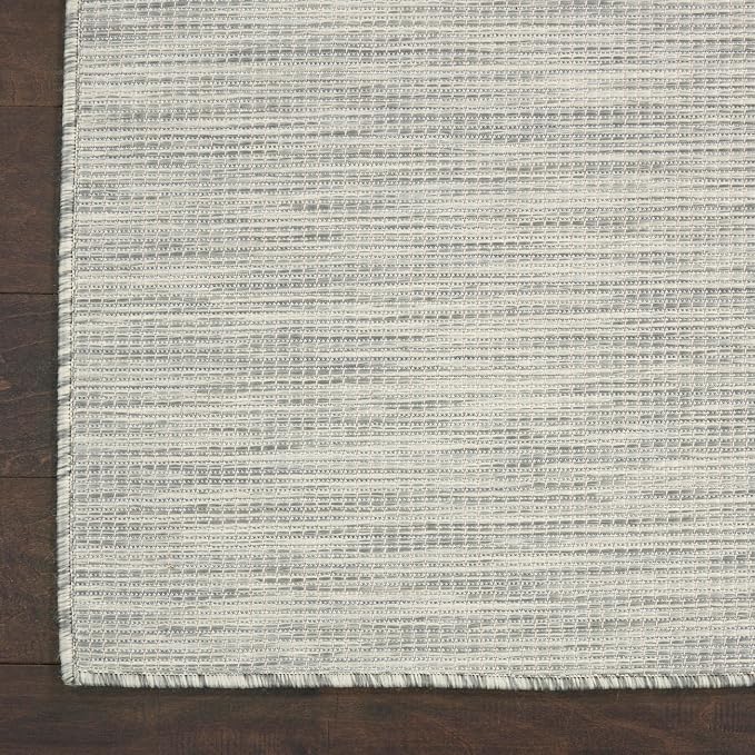 Nourison Home Positano Indoor-Outdoor Light Grey 8' x 10' Area Rug, Easy Cleaning, Non Shedding, Bed Room, Living Room, Dining Room, Backyard, Deck, Patio (8x10)