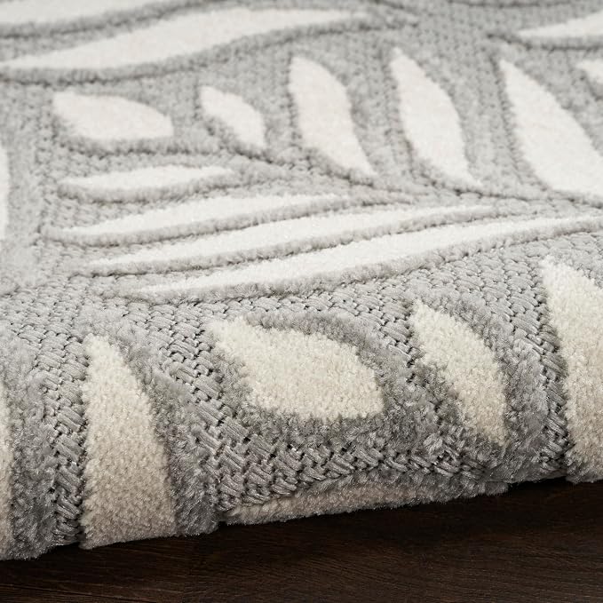 Nourison Home Aloha Grey 7' x 10' Area Rug - Easy Clean, Non Shedding, Bed Room, Living Room, Dining Room, Kitchen (7' x 10')