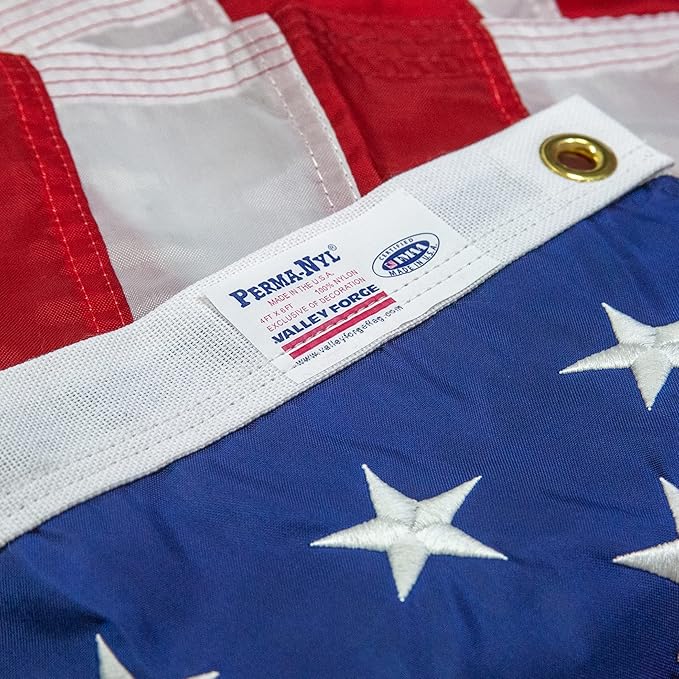 American Flag - 100% Made in the USA - 4' x 6' ft - Koralex II 2-ply Polyester - Sturdy, Durable and Patriotic - Great for Gardens, Homes, Patios and Cars – By Valley Forge Flag
