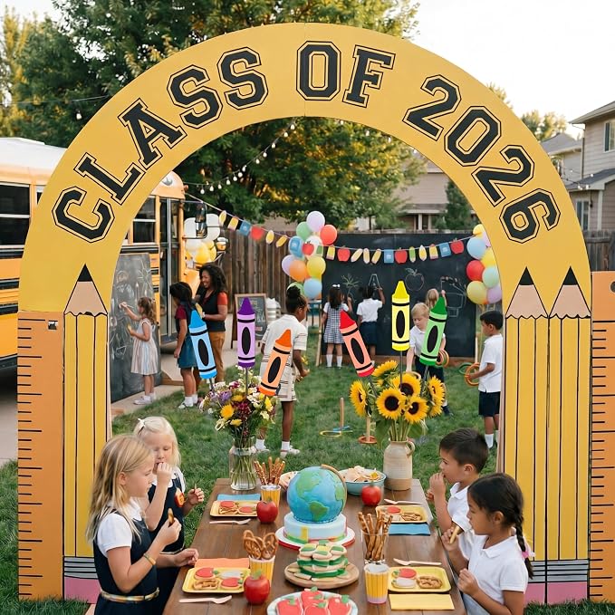 Pickmesh 6 Pcs 12'' H Back to School Decorations Crayon Metal Yard Signs Large Preschool Yard Lawn Outdoor Decor Crayon Party Photo Props for Classroom First Day of School Decor