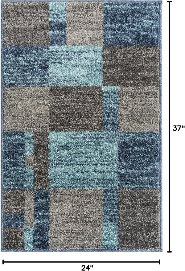 Unique Loom Autumn Collection Area Rug - Providence (2' x 3' 1" Rectangle, Blue Gray/ Light Brown)