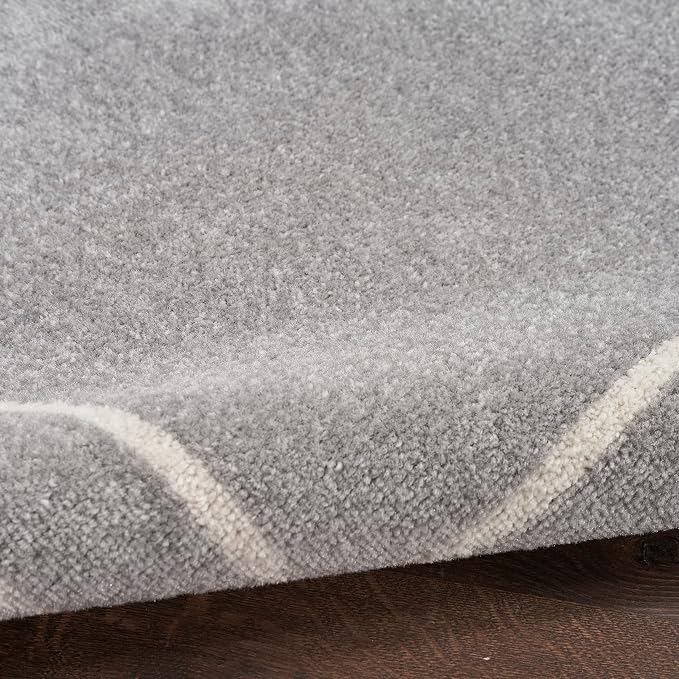 Nourison Home Nourison Essentials Grey Ivory 5' x 7' Area Rug - Easy Clean, Non Shedding, Bed Room, Living Room, Dining Room, Kitchen (5' x 7')