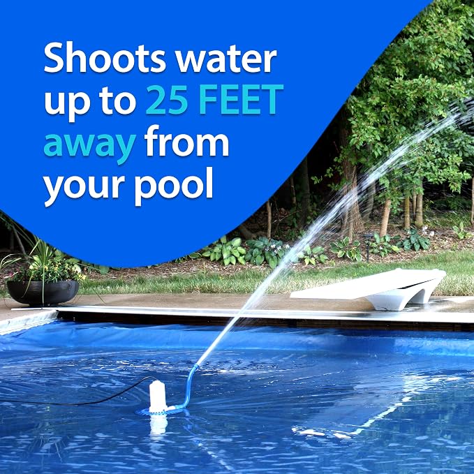 Pool Cover Pump Attachment - USA-Made & Patented Pool Cover Pump Hose Alternative w/ 25ft. Range - Easy-To-Install & Use Year-Round - Replaces Traditional Hoses, Eliminating Tripping Hazard