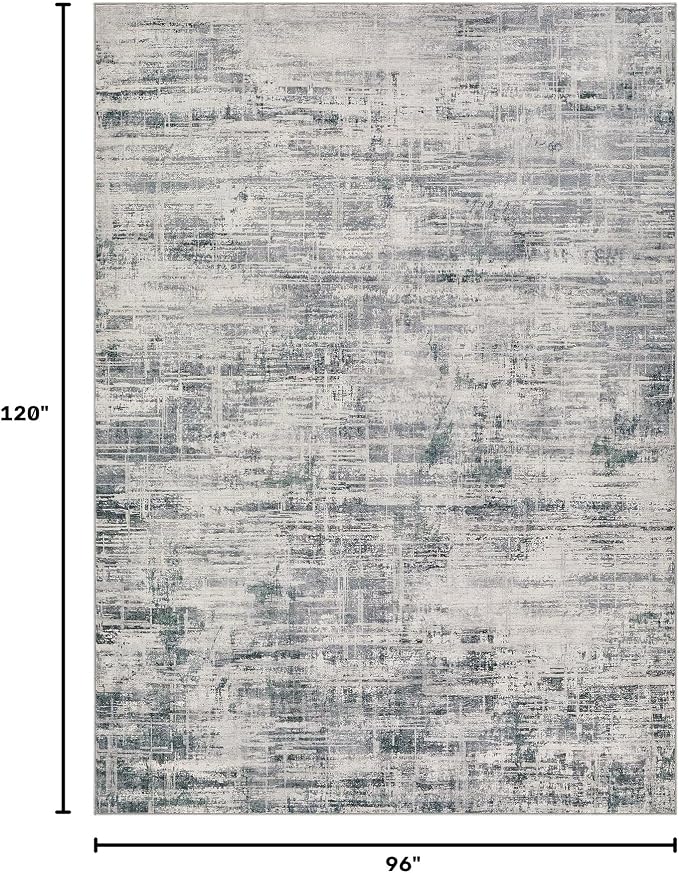 UERMEI 8x10 Area Rug for Living Room Washable Abstract Gray Carpet | Low Pile Non-Slip Soft Neutral Modern Kid Pet Friendly Large Rugs For Bedroom Dining Room Nursery Office Indoor Decor