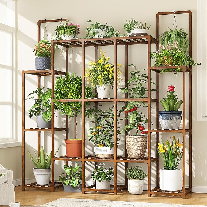 EnHomee 47''H Tall Plant Stand, Indoor Plant Stand with 18-22 Pots, Large Plants Shelves for Living Room, Patio, Balcony, Yard, Garden