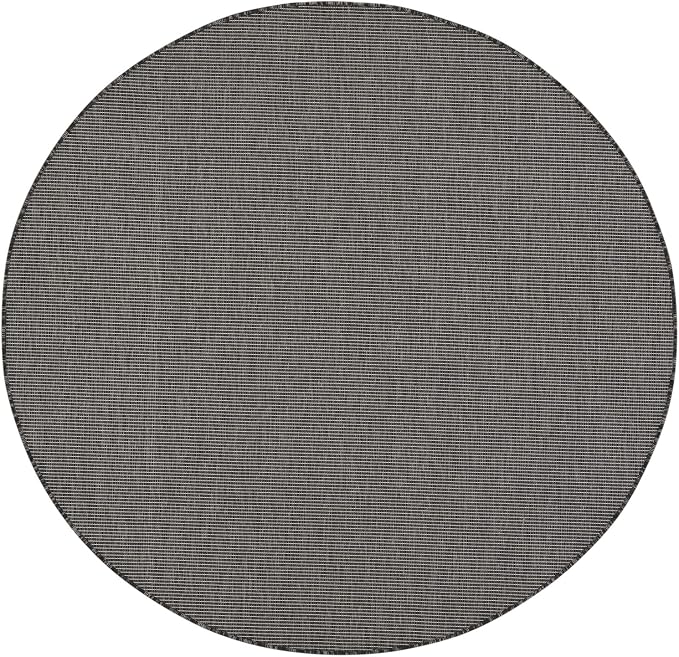 Nourison Home Positano Charcoal 6' x Round Area Rug - Easy Clean, Non Shedding, Bed Room, Living Room, Dining Room, Kitchen (6' x Round)
