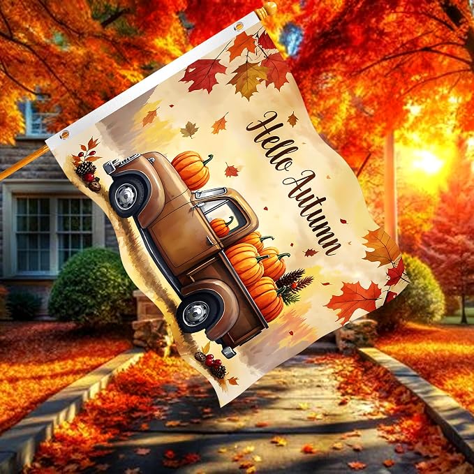 4Pcs Large Garden Flag 3x5 Ft Outdoor Double Sided Four Seasons Yard Flags with 2 Grommets Hello Spring Summer Autumn Winter Holiday Flag Banner for Outdoor Indoor Decor Backdrop