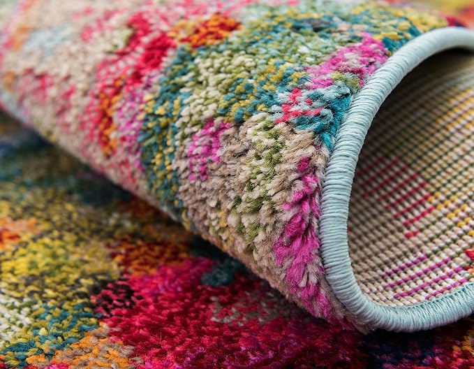 Unique Loom Chromatic Collection Area Rug - Champagne (10' 6" x 16' 5" Rectangle, Multi/ Blue)