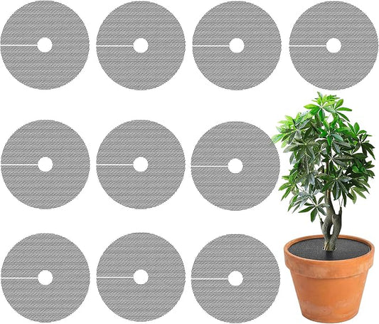 Adnee 10 Pcs 11.8 Inch Plant Pot Grids, Cuttable Plant Pot Soil Covers Protectors from Animals, Indoor Round Planter Pots Soil Guard for Outdoor Garden Plants Protection