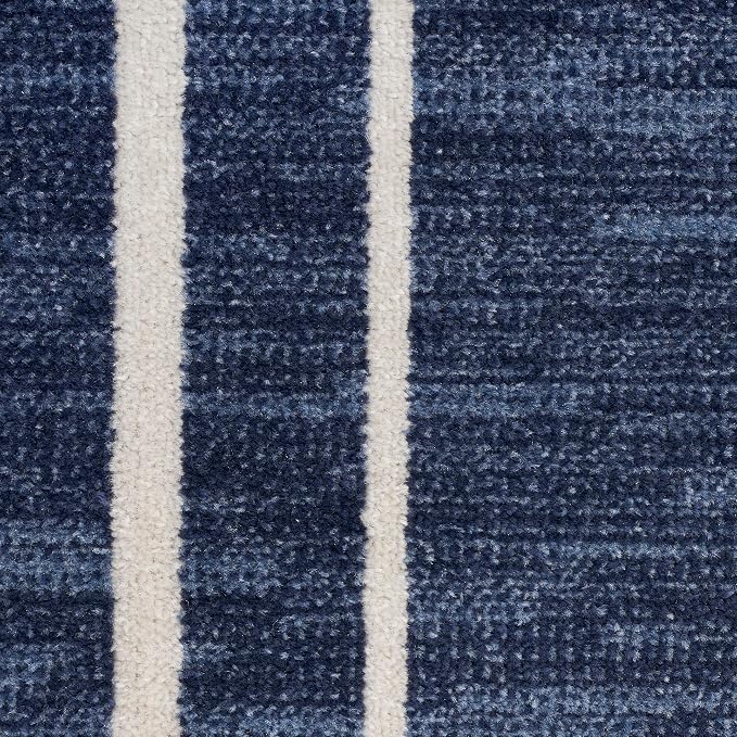 Nourison Home Nourison Essentials Navy/Ivory 4' x Round Area Rug - Easy Clean, Non Shedding, Bed Room, Living Room, Dining Room, Kitchen (4' x Round)