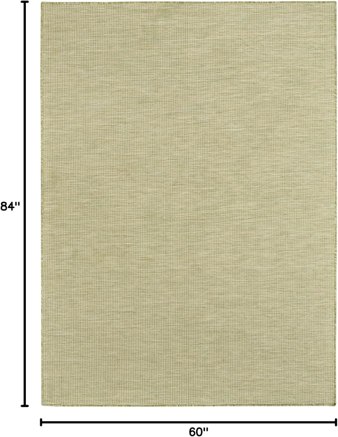 Nourison Home Positano Green 5' x 7' Area Rug - Easy Clean, Non Shedding, Bed Room, Living Room, Dining Room, Kitchen (5' x 7')
