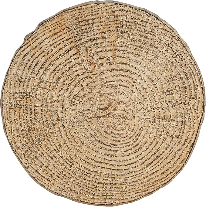 Christopher Knight Home Pawn 17" H MGO Outdoor Side Table with Tree-Stump Design, Patio Decorative Wood-Like Texture End Table, Round Top Lightweight Concrete Garden Stool, No Assembly, Natural