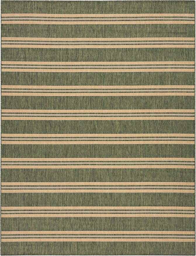 Nourison Home Horizon Indoor/Outdoor Green 10' x 14' Area Rug - Easy Clean, Non Shedding, Bed Room, Living Room, Dining Room, Kitchen (10' x 14')