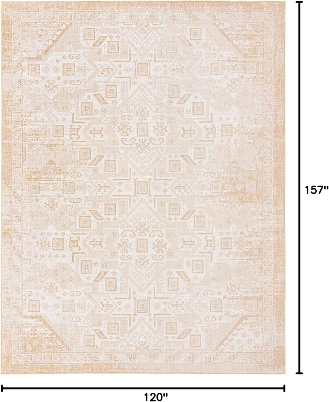 Unique Loom Outdoor Aztec Collection Area Rug - Coba (10' x 13' 1" Rectangle, Natural/ Ivory)