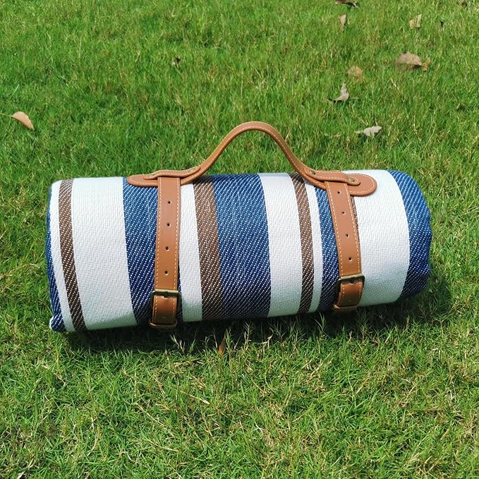 79”x79” Picnic Blanket Extra Large, Waterproof and Foldable Beach Blanket, 3-Layer Outdoor Blanket for 6 to 8 Adults, for Camping, Park, Beach, Grass, Indoors