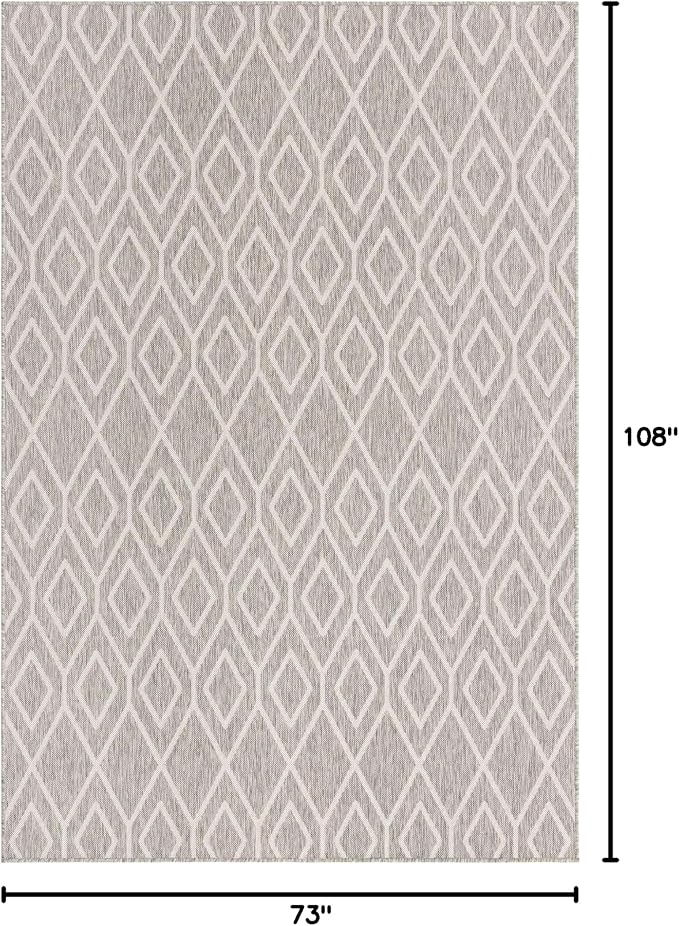 Jill Zarin Outdoor Collection Area Rug - Turks and Caicos (6' x 9' Rectangle Gray Cream/Cream)