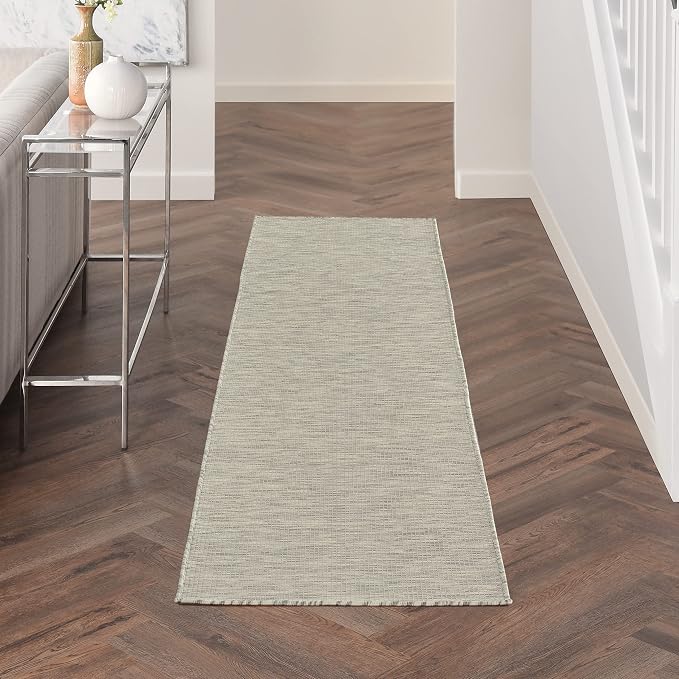 Nourison Home Positano Light Grey 2' x 6' Area Rug - Easy Clean, Non Shedding, Bed Room, Living Room, Dining Room, Kitchen (6' Runner)