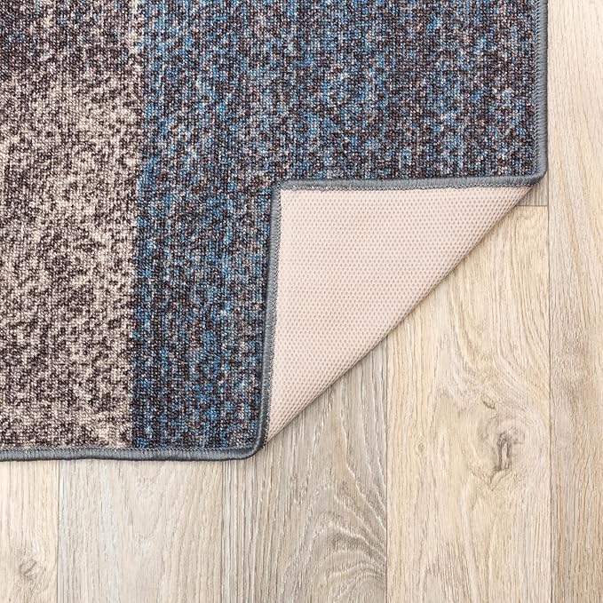 Rugshop Geometric Boxes Non-Slip Contemporary Area Rug Blue 20" x 30" | Non-Shedding, Rectangular, Size 20" x 30", Living Room, Bedroom, Dining Room, Home Office, Kitchen, Entryway, Hallway