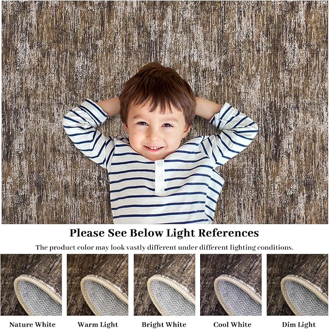 Garvee 2x6 Kitchen Runner Rug Solid Color Runner Rugs for Hallway, Brown | Rubber Backing Washable Non Shedding Stain Resistant Contemporary Low Pile Soft Rugs for Entryway Bedroom Bathroom