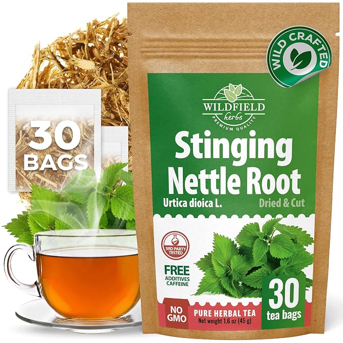 30 Bags Nettle Root Dried Stinging Nettle Root Herbal Tea - 30 Count 1.5g Bags Herb Tea Raíz De Ortiga