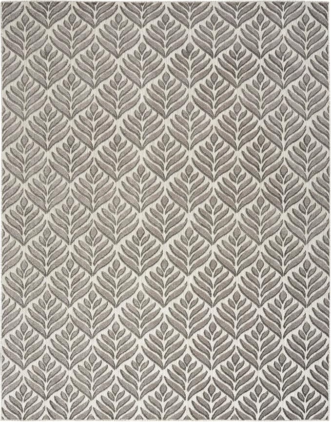 Nourison Home Aloha Charcoal 7' x 10' Area Rug - Easy Clean, Non Shedding, Bed Room, Living Room, Dining Room, Kitchen (7' x 10')