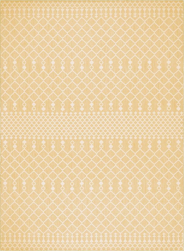Nourison Home Positano Yellow 9' x 12' Area Rug - Easy Clean, Non Shedding, Bed Room, Living Room, Dining Room, Kitchen (9' x 12')