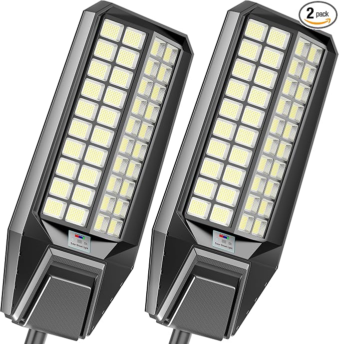 loyoele 900000LM 10000W Solar Street Lights Outdoor – LED Solar Light with Motion Detection, Dusk to Dawn, Weatherproof, Ideal for Security Lighting in Driveways and Parking Lots