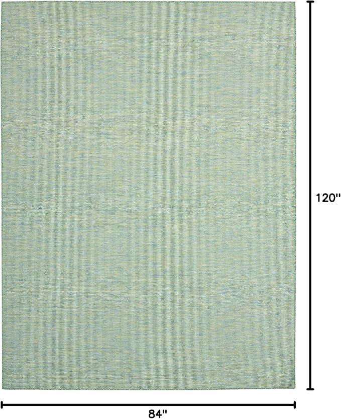 Nourison Home Positano Blue Green 7' x 10' Area Rug - Easy Clean, Non Shedding, Bed Room, Living Room, Dining Room, Kitchen (7' x 10')