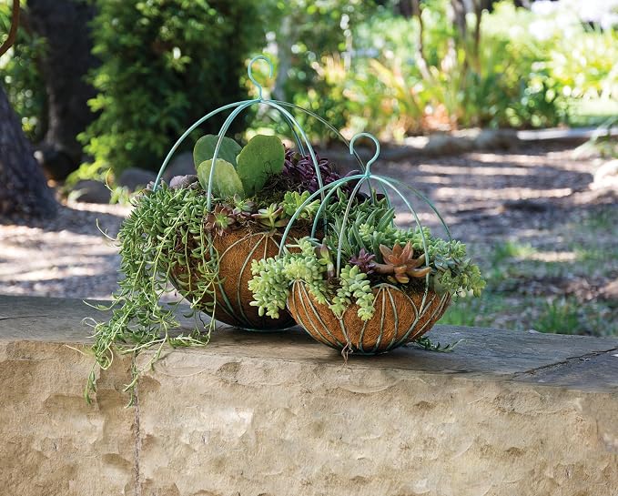 SuperMoss (80301) Leeds Sphere Metal Hanging Basket – Modern Hanging Planter for Indoor & Outdoor Plants – Decorative Metal Hanging Basket for Home, Patio, Garden & Balcony Décor, Medium (14"), Patina
