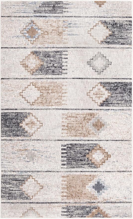 Unique Loom Eco Southwestern Collection Area Rug - Ely (Rectangular 5' 3" x 8' 0", Ivory/Black)