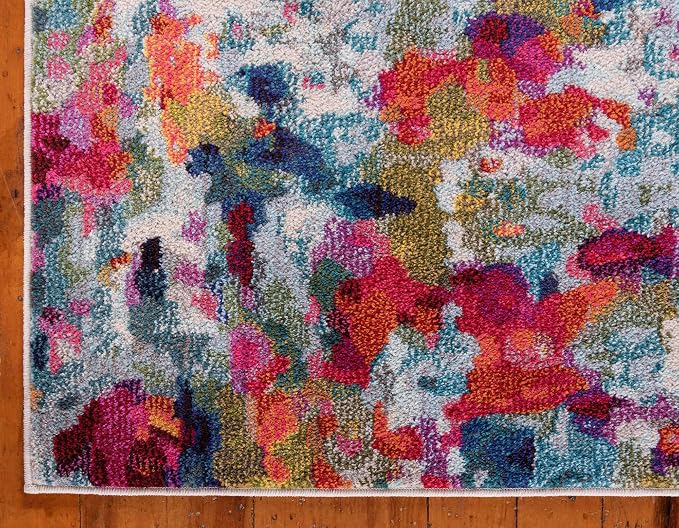 Unique Loom Chromatic Collection Area Rug - Joyous (2' 2" x 3' 1" Rectangle Multi/Blue)