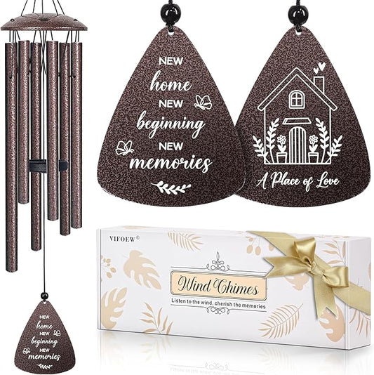 House Warming Gifts New Home, 32" Bronze Wind Chimes Housewarming Gifts, New Home Gift Ideas for Women Men Homeowners Couples Family Friends, Unique First Home Gift for Apartment Decor