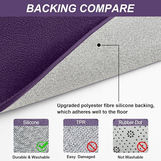 Vasofe 6x9 Purple Area Rugs for Bedroom, Super Soft Living Room Dorm Rug | Low Pile Thickened Memory-Foam Throw Carpet, Non-Slip Washable Carpets for Kids Boys Girls Room Nursery Playroom Home Decor
