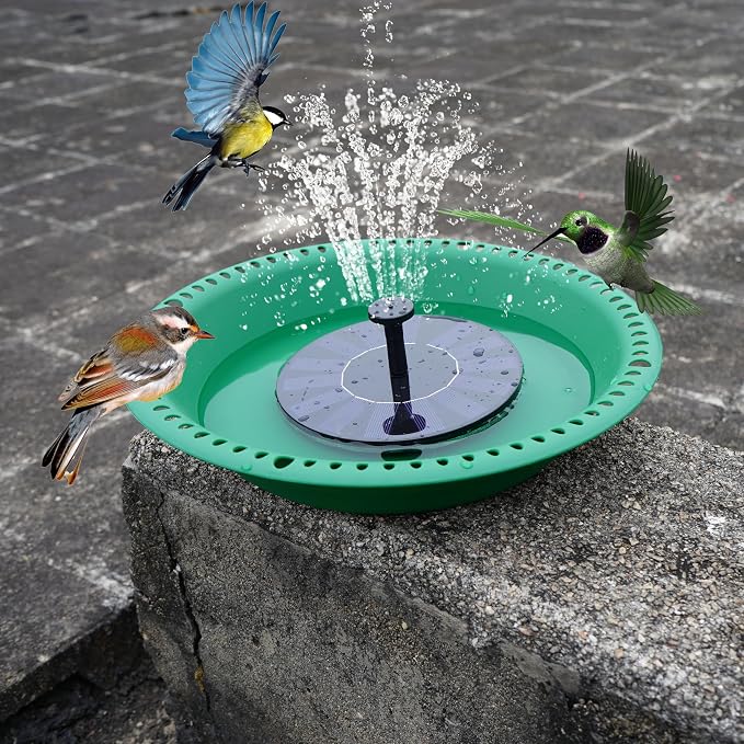 OVZILKI Bird Baths for Outdoors Heavy Duty, 10 inch BirdBath Bowl Only with Rust-Proof Black Chains, Hanging Bird Bath Hanging Bird-Feeder for Garden Backyard Decor (Green 1 Pack)