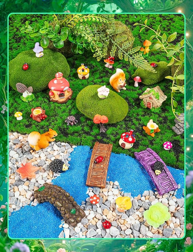 52Pcs Miniature Fairy Figurines Kit, Mini Fairies for Fairy Garden, Small Fairies Garden Accessories for Decor Cake