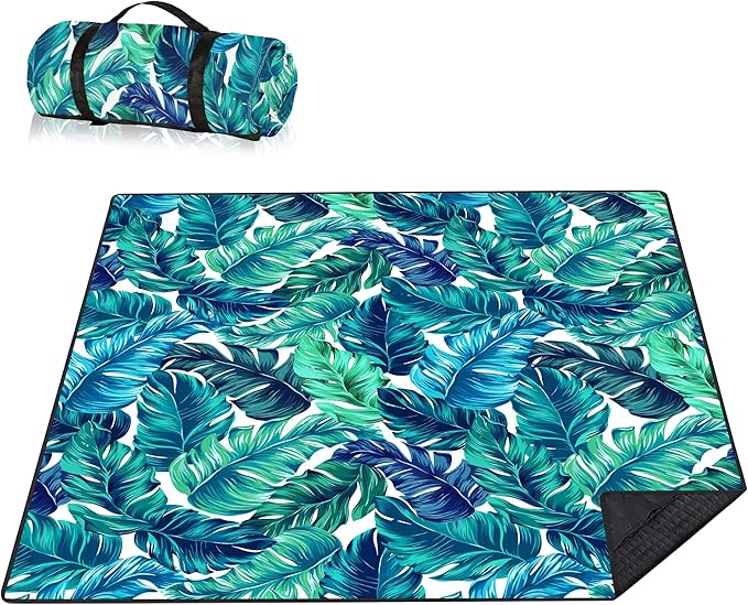 Picnic Blankets Beach Blanket 80" X 80" Extra Large Waterproof Camping Blankets Portable Outdoor Mat 3-Layer Blanket for Beach, Hiking, Park, Music Festival, Grass Lawn,Travel