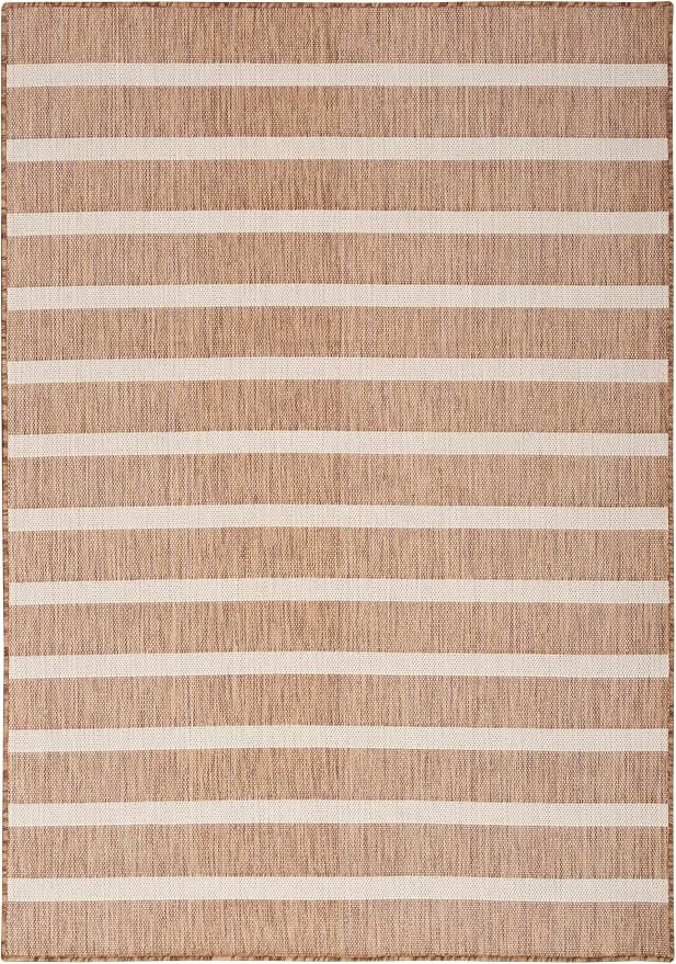 Nourison Home Positano Jute Ivory 6' x 9' Area Rug - Easy Clean, Non Shedding, Bed Room, Living Room, Dining Room, Kitchen (6' x 9')
